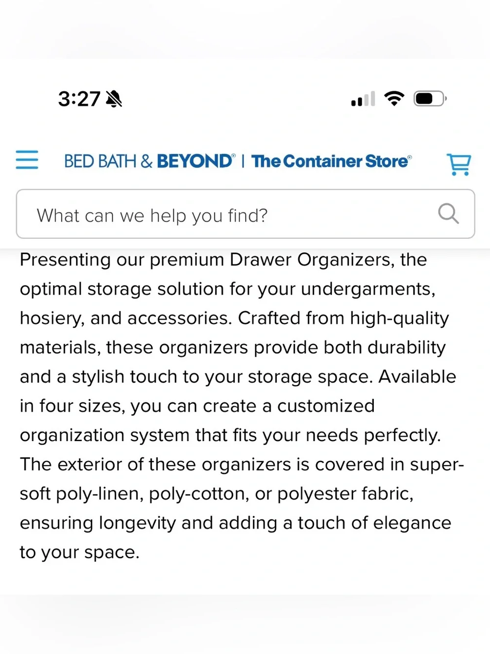 The container store Cambridge drawer organizer